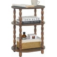 thumbnail image 1 of Side Table, 3-Tier Small End Table, Modern Oval Night Stand Accent Table for Living Room, Bedroom, Rustic Brown, 1 of 16