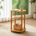 thumbnail image 1 of GOODLAN Wooden 3-Tier Side Table, Small End Table for Living Room and Bedroom, Rustic Walnut  Vintage Accent Coffee Table Nightstand with Storage, 1 of 9