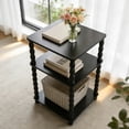 thumbnail image 1 of Wooden Side Table, Small End Table with Storage Shelf,  Bedside Coffee Table Night Stand for Living Room, Bedroom, Office and Small Spaces oak Black Rustic Brown, 1 of 8