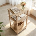 thumbnail image 1 of Wooden Side Table, Small End Table with Storage Shelf,  Bedside Coffee Table Night Stand for Living Room, Bedroom, Office and Small Spaces oak Black Rustic Brown, 1 of 9