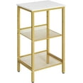 Side Table, 3Tier Tall End Telephone Table with Adjustable Mesh