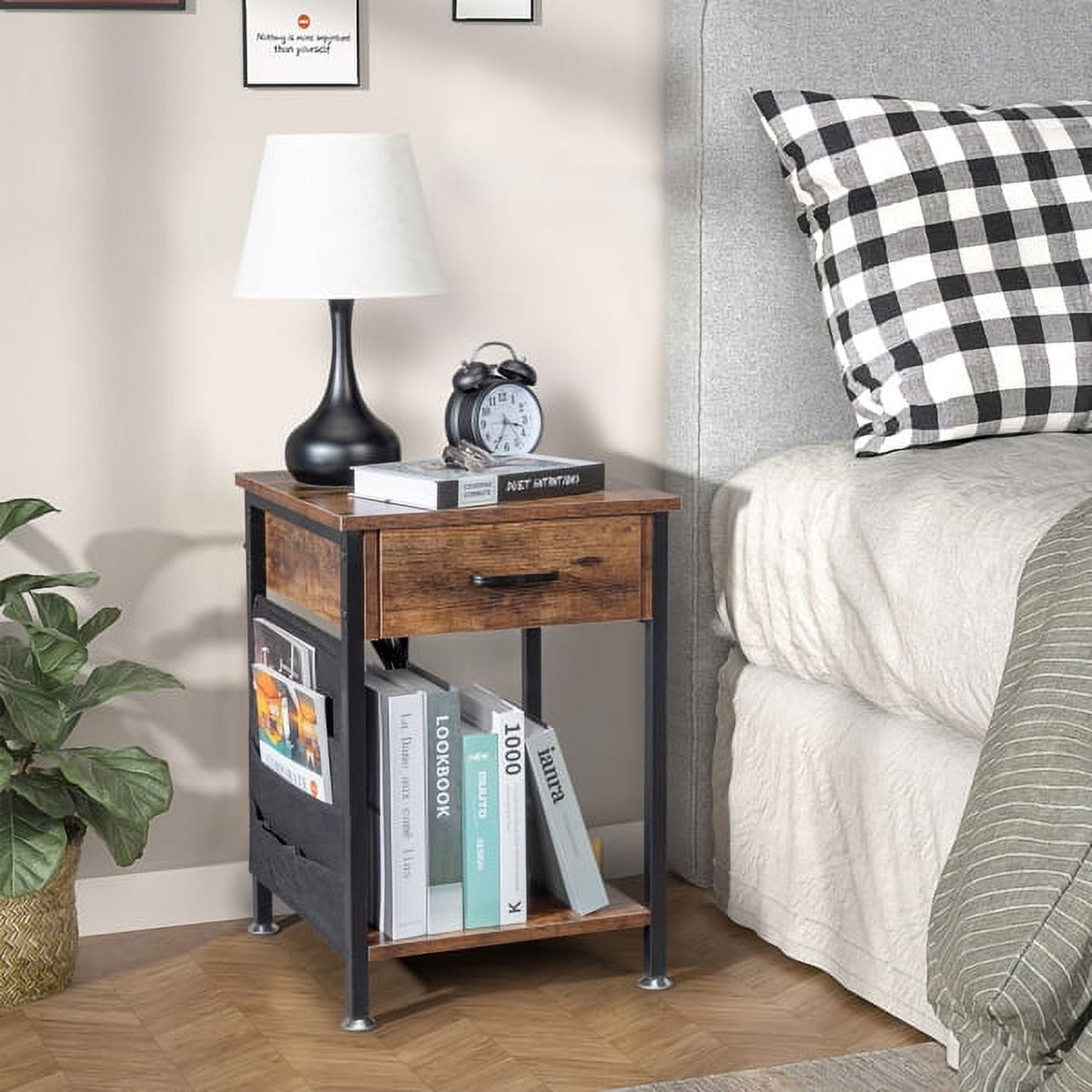 Alisa Night Stand Bedside Table Side Tables Bedroom Wooden Night Stands Bed  Side Table/Night Stand Small Nightstand with Drawer