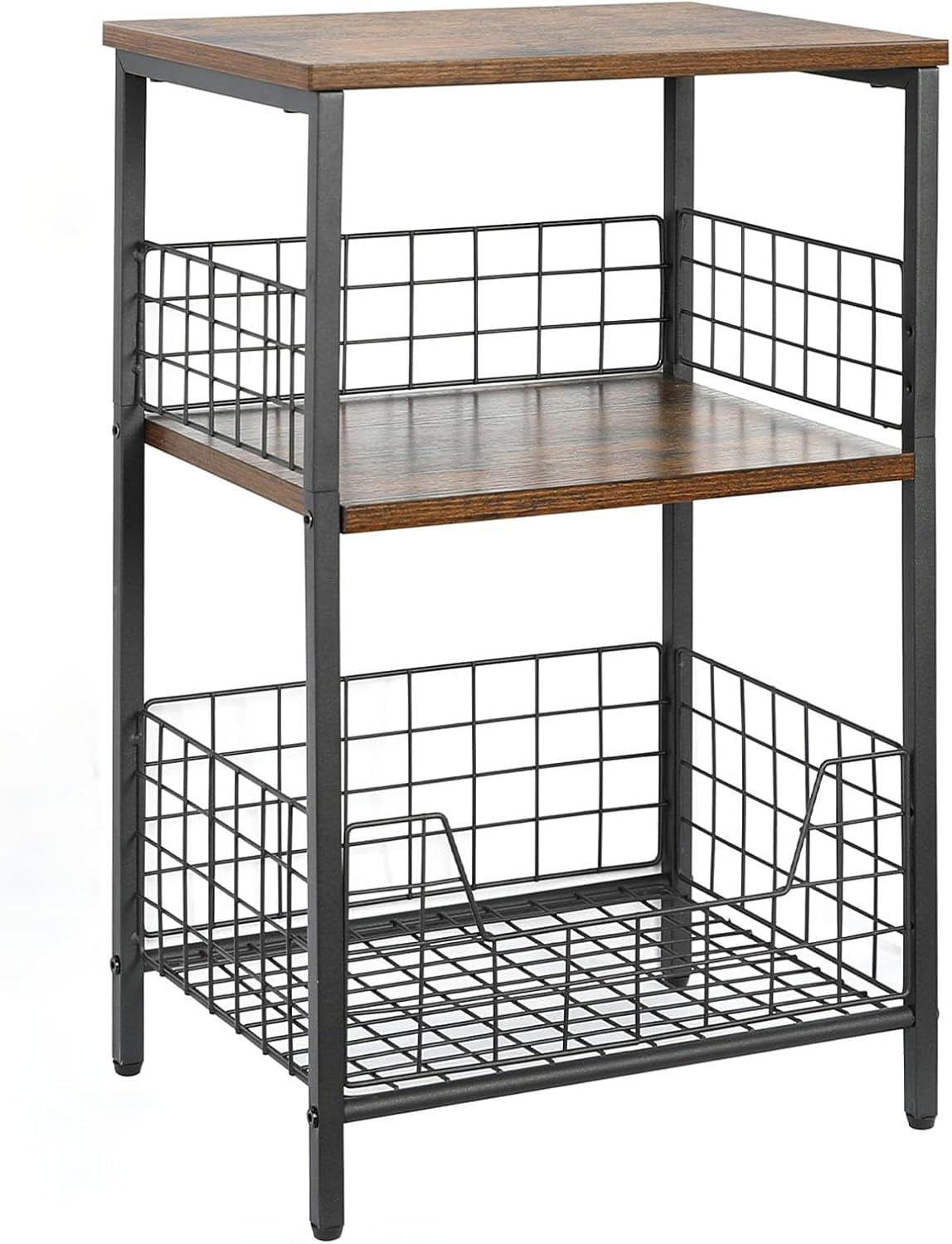 Side Table with Charging Station, End Table with USB Ports and Outlets ...