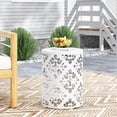 thumbnail image 1 of Side Table, Cylindrical End Table, Powder-coated Iron Side Tables, Floral Pattern Bedside Table For Living Room (13.75"Wx13.75"Dx18.00"H), 1 of 9
