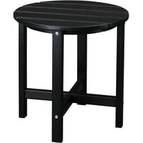 Side Table, Double Outdoor Side Table, Poly Lumber end Table, Weather Resistant for Indoor, Patio, Pool, Porch (Black)