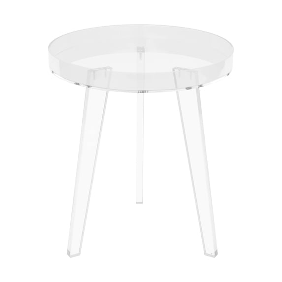 Side Table, End Table, Acrylic Side Table for Living Room, Bedroom, Office, Cafe, Dorm, Apartment, and More (Clear)