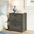 thumbnail image 1 of Side Table, End Table Night Stand with Two Sliding Large Drawers and Ample Storage Space, Espresso, 1 of 5