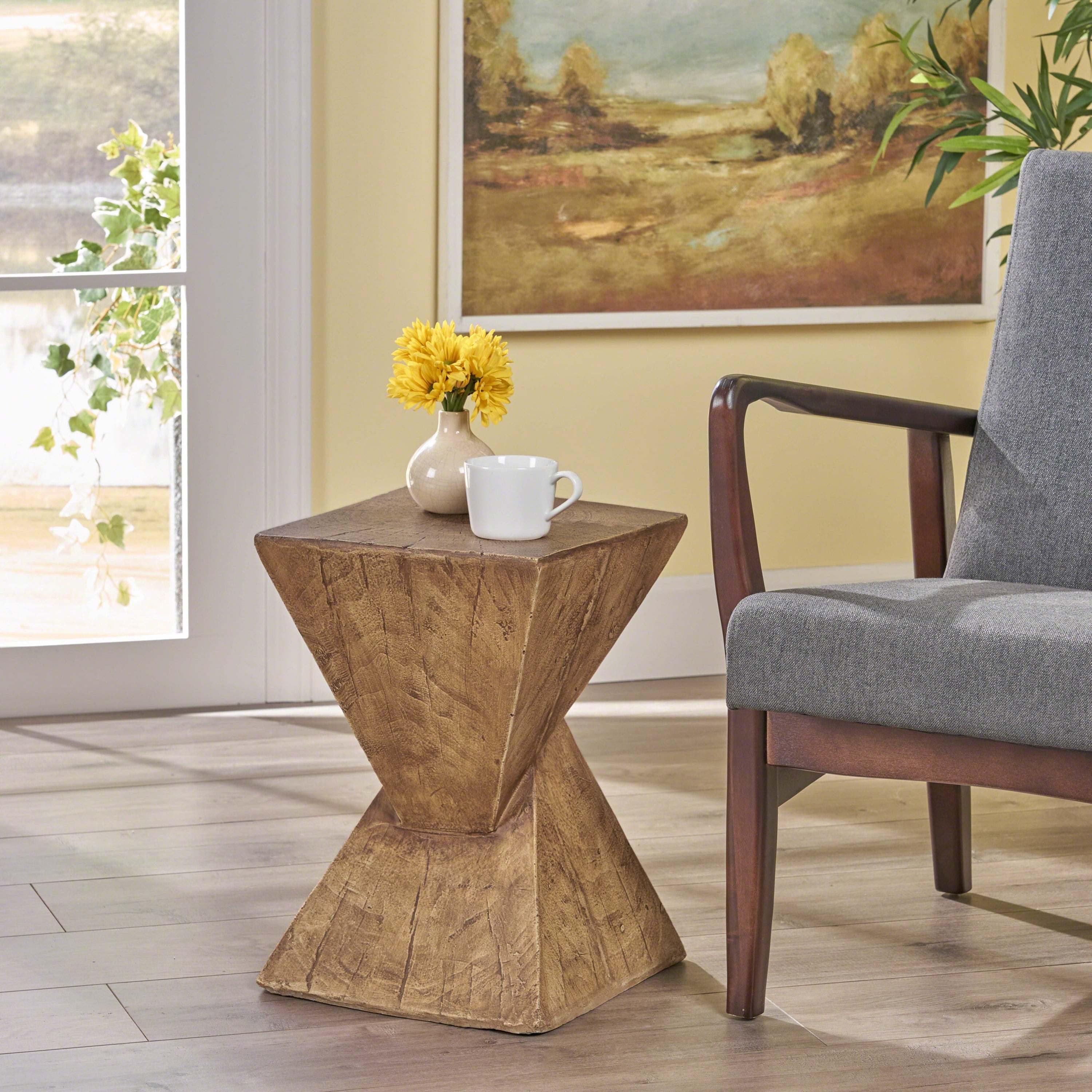 Side Table, End Table for Living Room Bedroom Office Patio, Natural