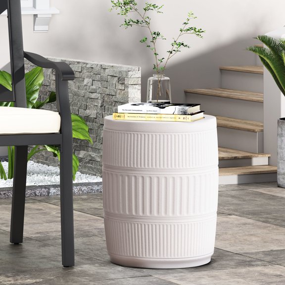 Side Table | Fits Well in Indoor and Outdoor Settings, Functional | Smooth Finish with Lightweight Magnesium Oxide | Quick Setup