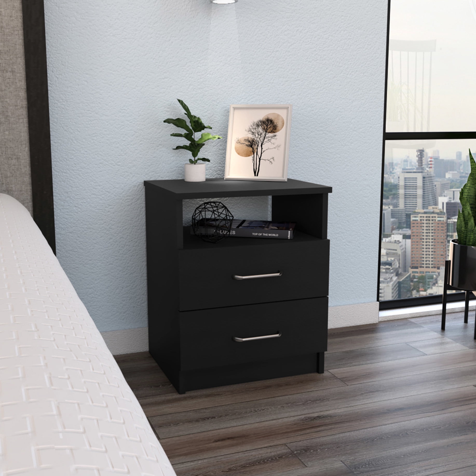 Side Table | Keep Cellphones and Keys Handy | Two Drawers and Shelf ...