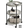 thumbnail image 1 of Side Table, Modern End Table with Wheels, Small Round Nightstand Bedside Table for Living Room, Bedroom, or Small Spaces, 1 of 4