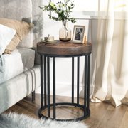 Side Table Modern Nightstand Round Side End Table Accent Coffee Table Brown 1PC Industrial, Rustic