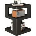 thumbnail image 1 of Side Table, Modern Small Metal End Table, Accent Nightstand Bedside Table, 3 Tier Night Stands Bedside Table for Living Room Bedroom Outdoor Entryway (Black), 1 of 6