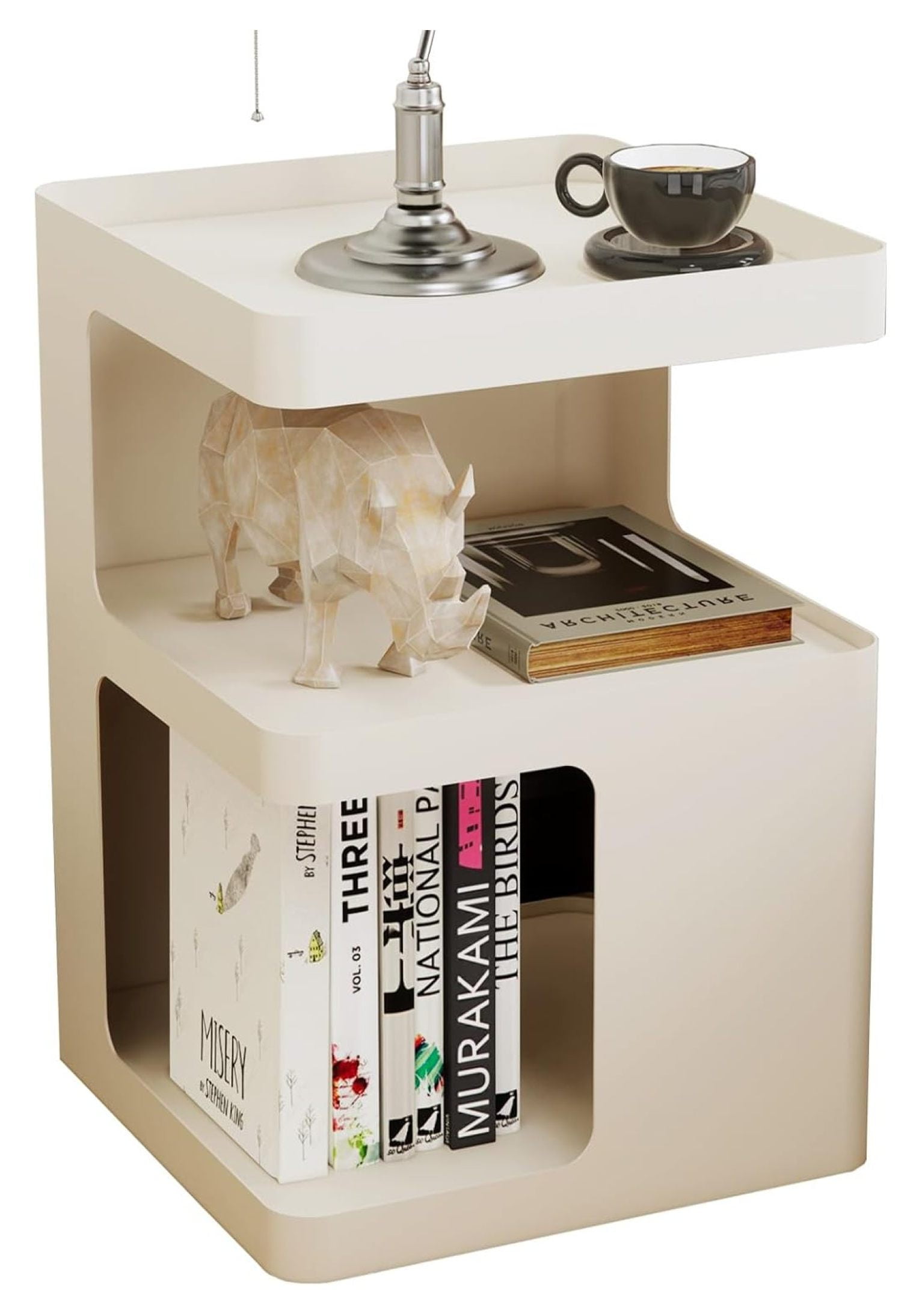 Side Table,Modern end Table,Metal nightstand,Bedside Table,3Tier