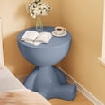 thumbnail image 1 of Side Table, Openable Storage Table, Funny Cute Circle Coffee Table Nightstand, Durable Modern Sofa Table Nightstand Accents for Indoor Outdoor, Multifunctional Side Storage Organizer, 41x36cm, 1 of 5