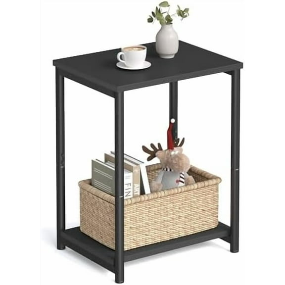 Side Table, Small End Table, Nightstand for Living Room, Bedroom, Office, Bathroom, Black ULET271B16