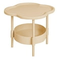 thumbnail image 1 of Side Table, Small Round End Table with Lower Shelf, 2-Tier Bedside Table Sofa Couch Table, Plastic End Table with Storage Shelf for Small Space, Bedroom, Living Room, 1Pc(Coffee,16x16x19"), 1 of 9