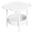 thumbnail image 1 of Side Table, Small Round End Table with Lower Shelf, 2-Tier Bedside Table Sofa Couch Table, Plastic End Table with Storage Shelf for Small Space, Bedroom, Living Room, 1Pc(White,16x16x19"), 1 of 9