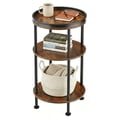 thumbnail image 1 of Side Table, Small Round End Table for Narrow and Small Space, 3-Tier Round Accent Couch Beside Table, Modern Side Table Corner Sofa Table Nightstand for Living Room Bedroom (Rustic Brown), 1 of 11