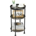 thumbnail image 1 of Side Table, Small Round Side Table for Small Spaces, 3-Tier Round Accent Table Slim Side Table, Modern Small End Table Corner Table Sofa Side Table for Living Room Small Nightstand Bedroom (Grey), 1 of 18