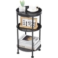 thumbnail image 1 of Side Table, Small Round Side Table for Small Spaces, 3-Tier Round Accent Table Slim Side Table, Modern Small End Table Corner Table Sofa Side Table for Living Room Small Nightstand Bedroom (Black), 1 of 16
