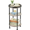 thumbnail image 1 of Side Table, Small Round Side Table for Small Spaces, 3-Tier Round Accent Table Slim Side Table, Modern Sofa End Table Corner Table for Living Room Nightstand Bedroom (Oak), 1 of 18