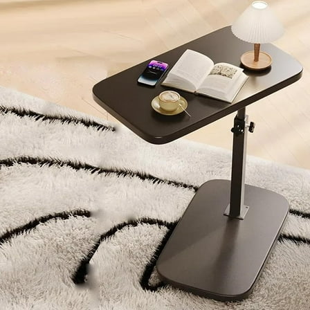 Side Table Sofa Tray for Couch Heavy Metal Base Swivel/Adjustable Height, Sofa Bed Bathroom Study TV Tray C Shaped End Table Food Snack Trays for Eating