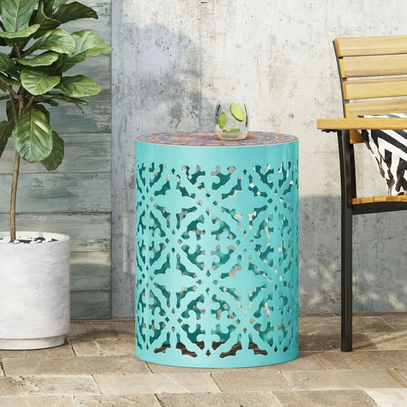 Side Table Unique Fish Scale Design