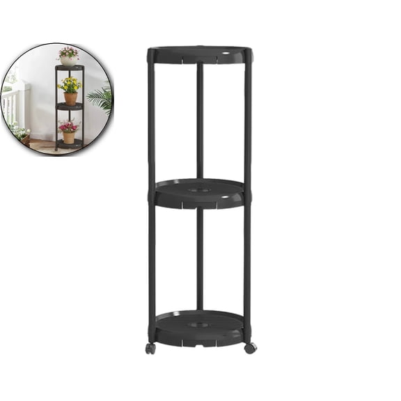 Side Table with Wheels, Couch End Table, Mobile Plastic Drink Table for Small Spaces, 2 Tier Side Cabinet with Handle, Little Nightstand for Bedroom Balcony