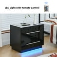 thumbnail image 1 of Side Table With Charging Station LED Modern High Gloss End Table Nightstand with Storage Drawer Handle Smooth Slide Rail Black, 1 of 9