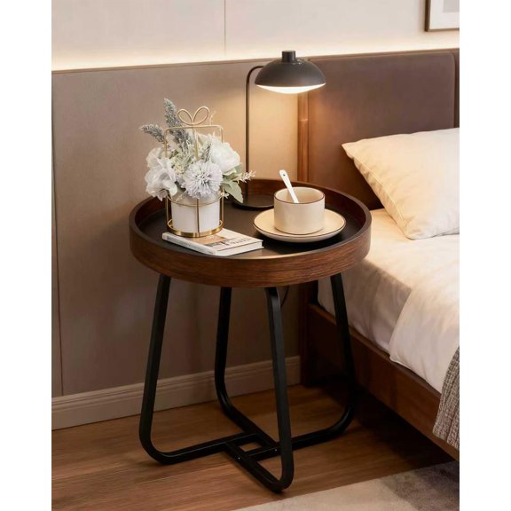 Side Table, a Small Round Side Table with  . Suitable for use as a Coffee Table in The  Room or as a Night Stand in The .