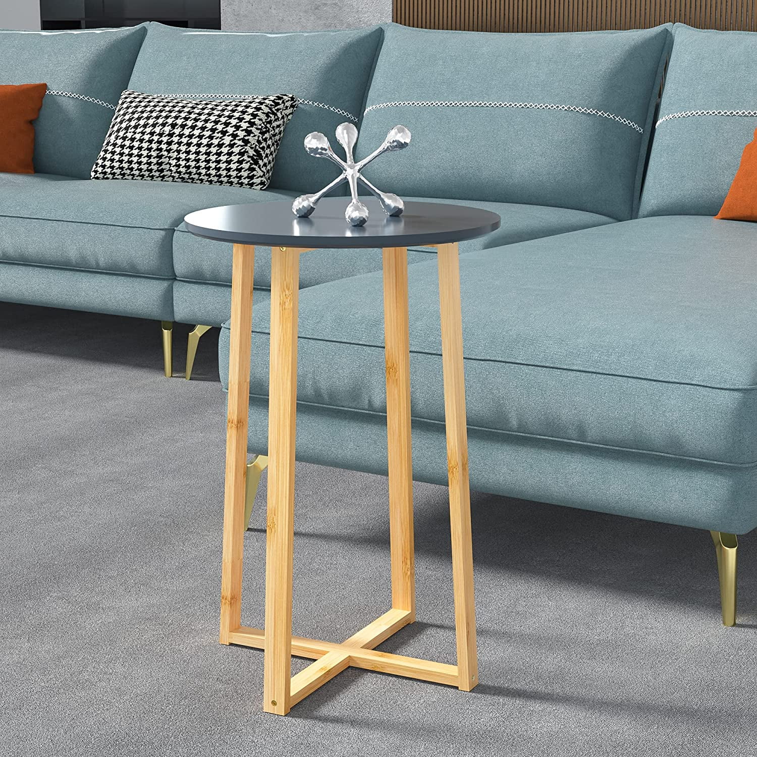 Side Table for Living Room - End Table for Sofa and Bedside Round ...