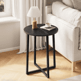 thumbnail image 1 of Small End Table for Living Room Bedroom, Round Side Table with Metal Legs, Accent Table for Small Spaces, Black, 1 of 9