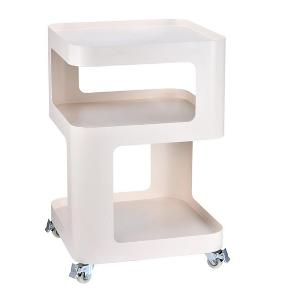 Side Table on Wheels Modern Mobile Small Bedside Table 3 Tier Unique Nightstand Portable Home Furniture for Bedroom Couch Outdoor Entryway