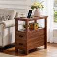 thumbnail image 1 of Side Table with Charging Station, Narrow End Table with USB Ports and Outlets and 2 Drawers,Small Wood Bedside Table for LivingRoom,Bedroom, 1 of 7