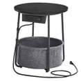 thumbnail image 1 of VASAGLE LILEA Collection - Side Table with Charging Station, Round End Table with Fabric Basket, Nightstand with USB Ports, for Living Room, Bedroom, Modern, Ebony Black and Slate Gray, 1 of 5