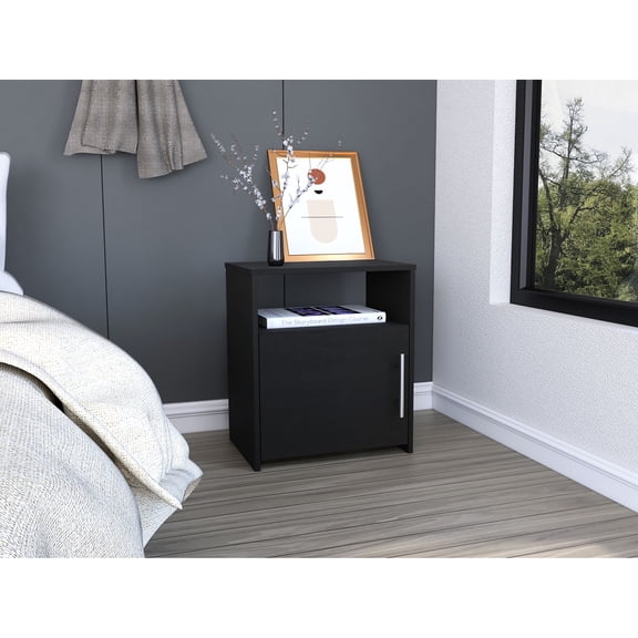 Side Table with Large Top | Used in Various Spaces | Durable Laminated Surface | Stores Items Accessibly