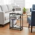 thumbnail image 1 of Side Table with Magazine Rack - Narrow End Table for Small Spaces - Retro Design, 1 of 6