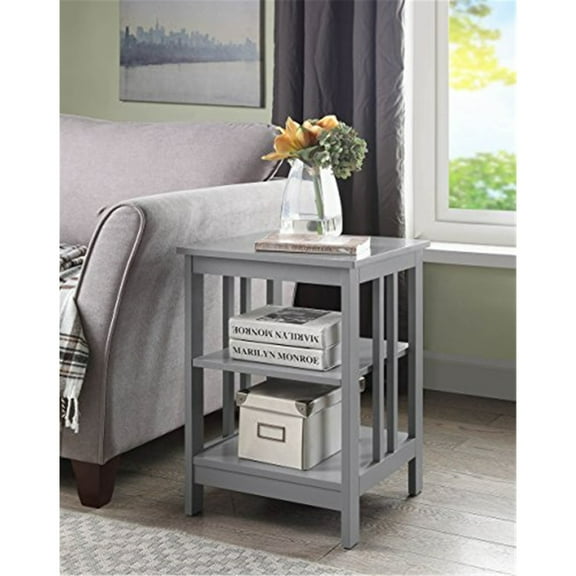 Side Table with Shelves - 3 Tier Modern Living Room Accent Table