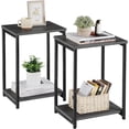 thumbnail image 1 of Side Tables Set of 2 Small End Table Nightstand for Living Room Bedroom Rectangle Misty Gray and Classic Black, 1 of 6