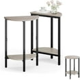 thumbnail image 1 of Side Tables Small End Tables, Set of 2 Half Round Side Table for Living Room, 2 Tier Couch Side Table, Small Round Coffee Table Accent Table, Thin Sofa Table Narrow Entryway Table, Grey, 1 of 9