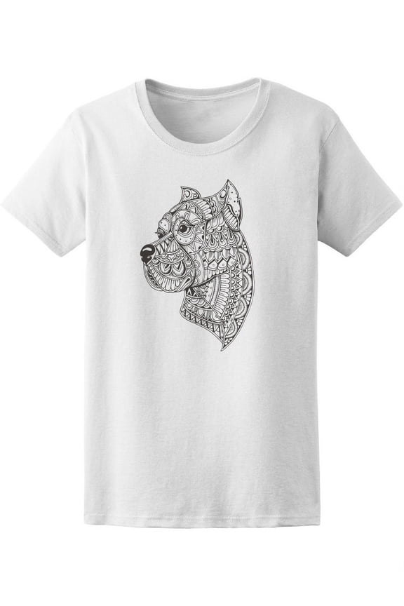 Side View Ethnic Floral Dog T-Shirt Women -Image by Shutterstock, Female x-Large