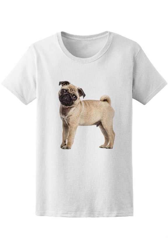 Side View Of A Pug Puppy T-Shirt Women -Image by Shutterstock, Female Small