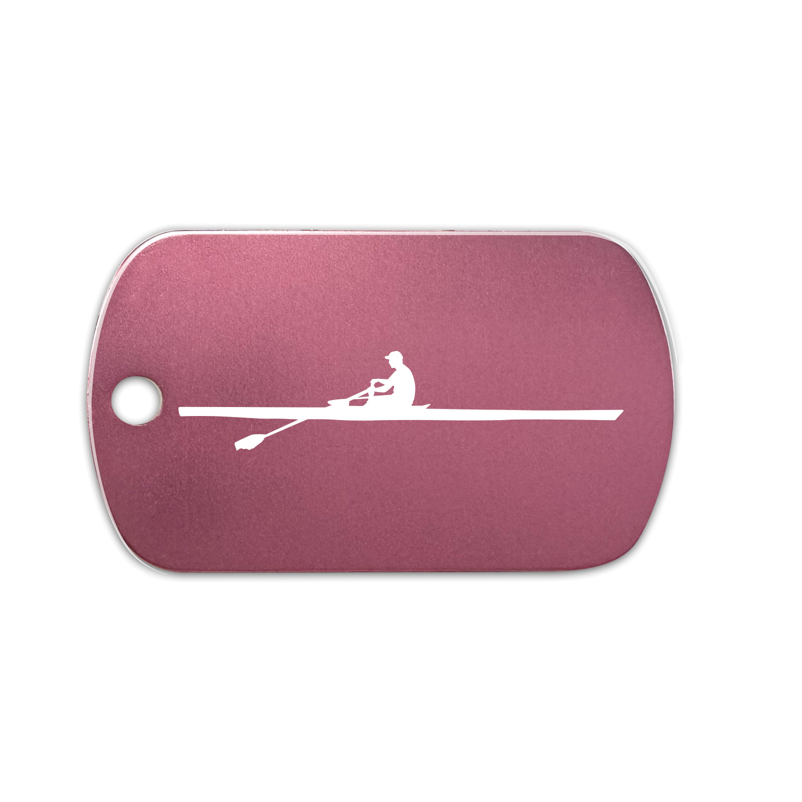 Side View Row GI Dog Tag Aluminum Keychain rowing sculling crew scull ...