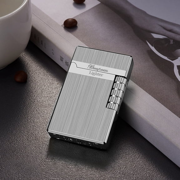 Side Wheel Frosted Soft Flame Butane Lighter, Refillable Metal Cigar Lighter, Cool Flip Lighter, Outdoor Camping, Men's Gift