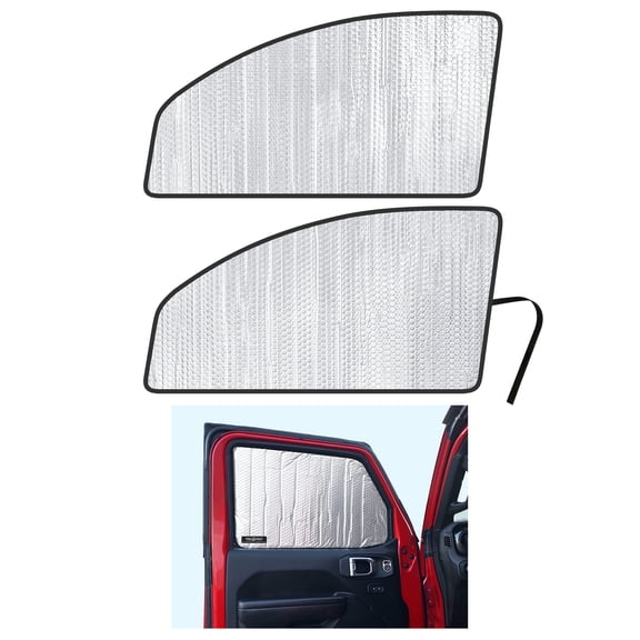 Side Window Front Row Sunshades for 2018-2025 Jeep Wrangler 2 Door 4 Door (2pcs)