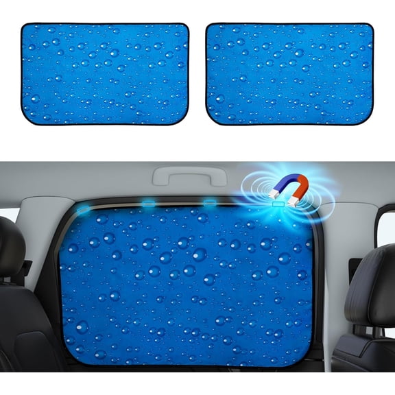 Side Window Sun Shade - Block Light  Window Shades -   Curtains Universal Fit for  Naps, and Camping with UV Protection (Blue, Rear 2 count)