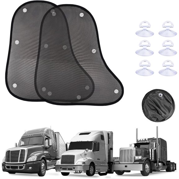 Side Window Sun Shade for Semi Truck Freightliner Cascadia Volvo VNL International Trucks, UV Protection & Anti-Glare Window Shades, 23.419.4 Truck Windshield Windows Shades with Suction Cup