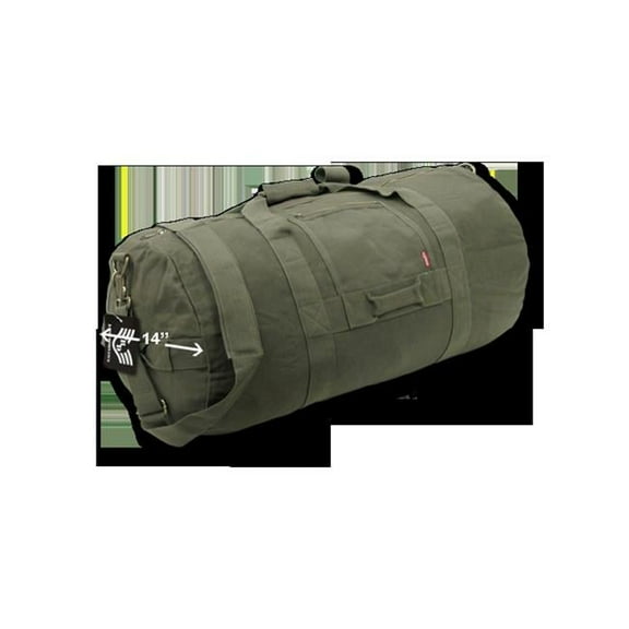 Side Zip Duffle Bag, Olive - Medium