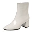 thumbnail image 1 of Side Zipper Ankle Boots Round Toe Thick Heel Comfortable Fashionable Short Boots for Fall and Winter Casual Wear, 1 of 6